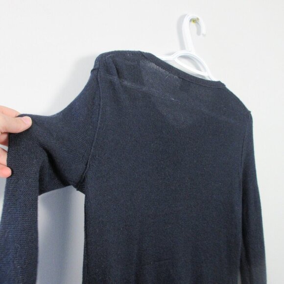 Club Monaco Cardigan Women S Blue Alpaca Wool Button Up Knit Pockets Classic 198 - Picture 5 of 11